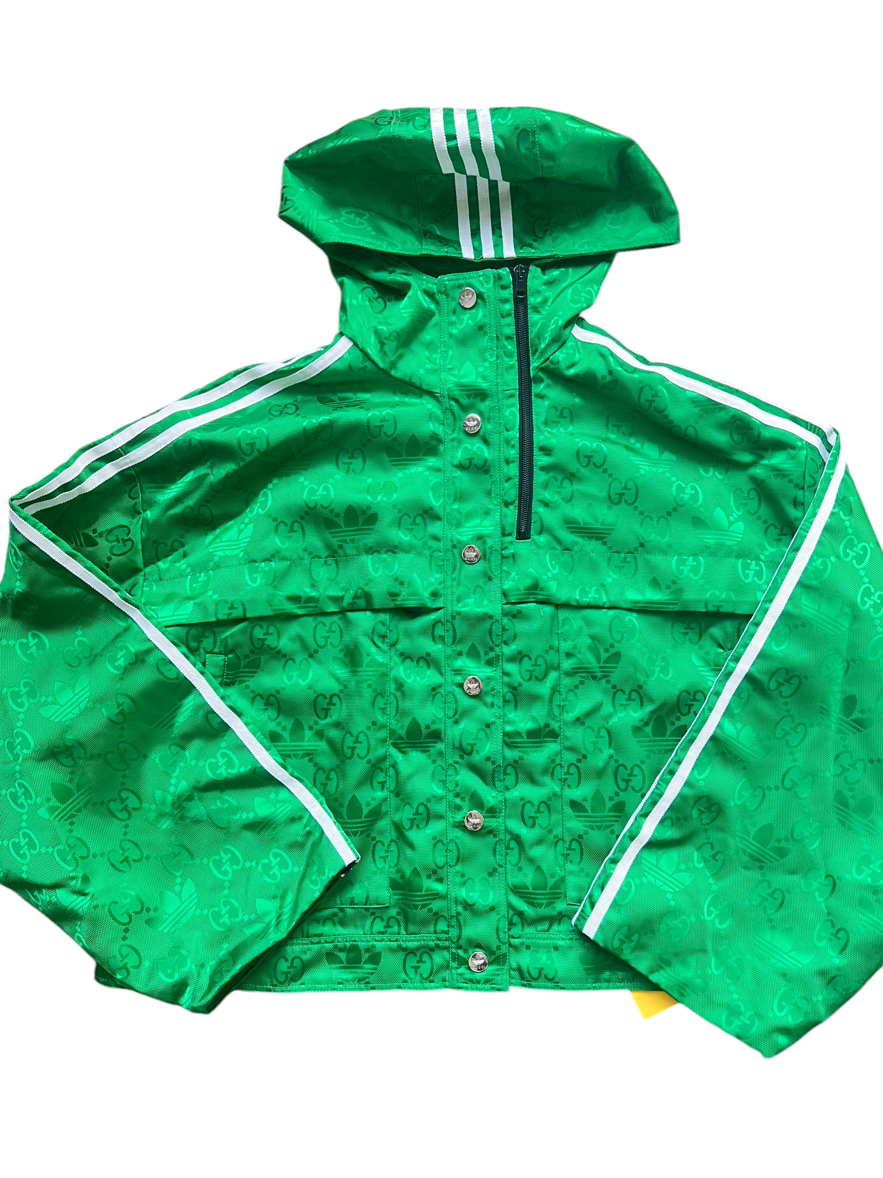 NWT Gucci Green x Adidas Hooded Jacket Sz 42 DXBK0048