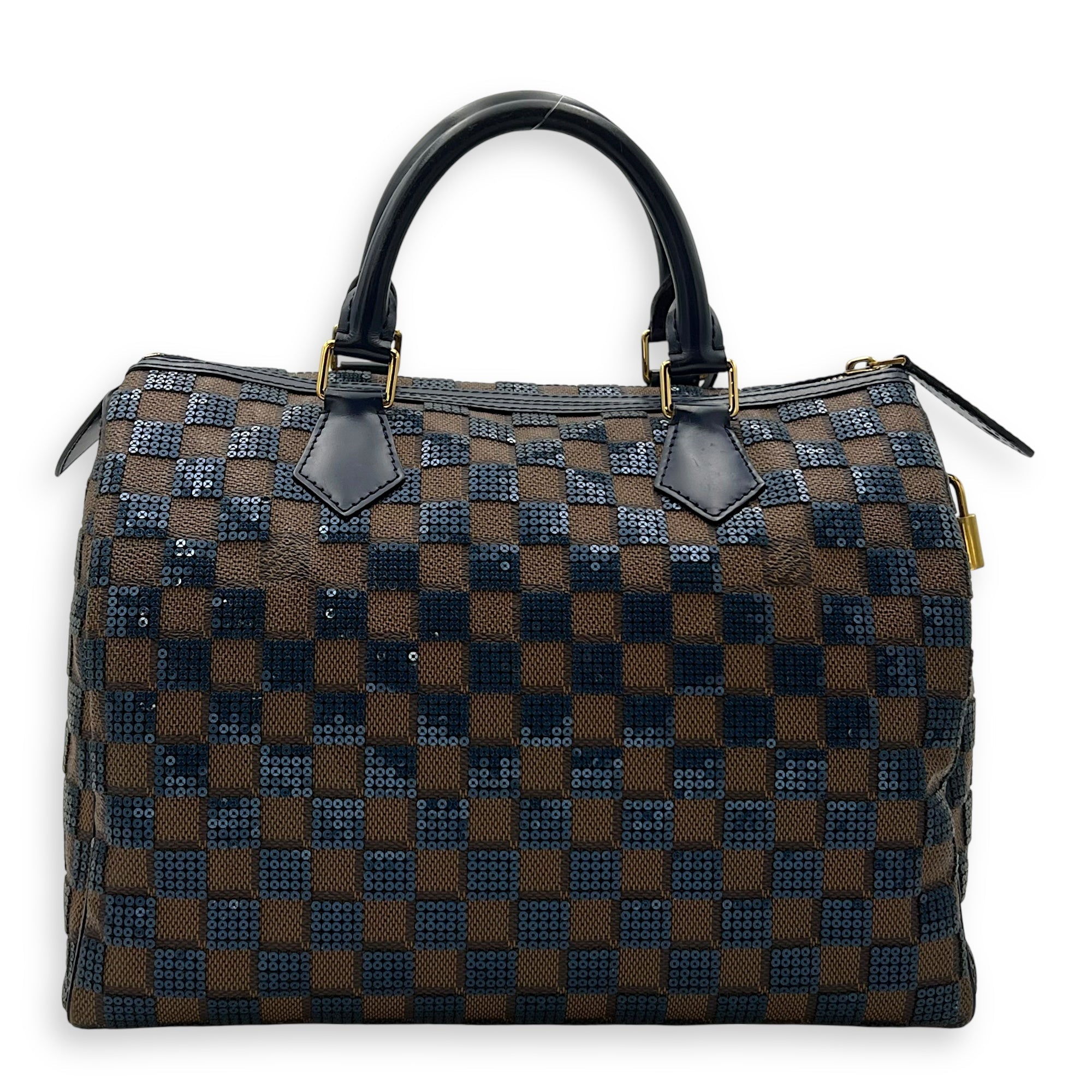 Louis Vuitton Limited Edition Speedy 30 Brown Top Handle Bag in Damier Paillettes, Gold hardware OS2507-007028LL