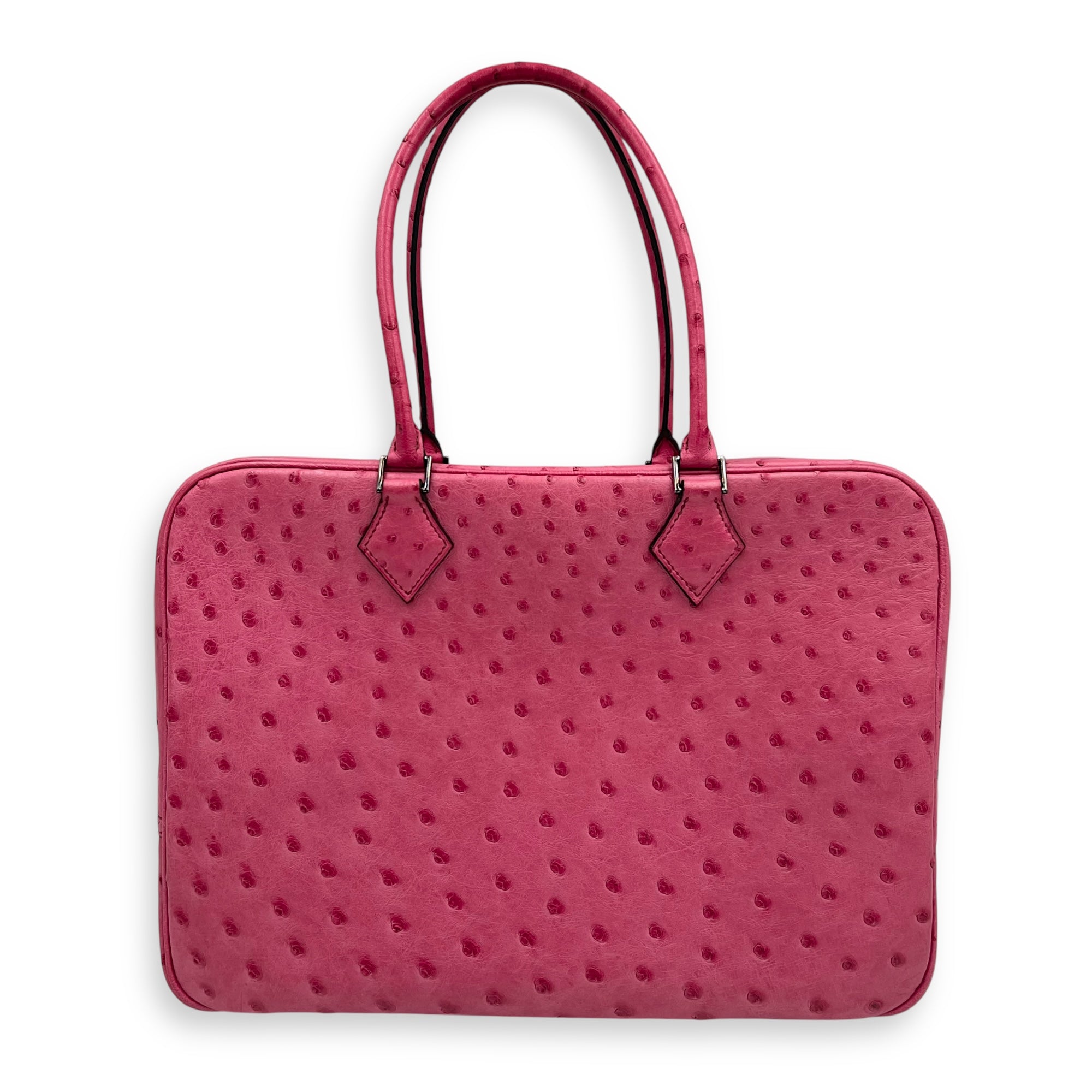 Hermès Plume 32 Fuchsia Top Handle Bag in Ostrich, Gold hardware S2508-007310TT