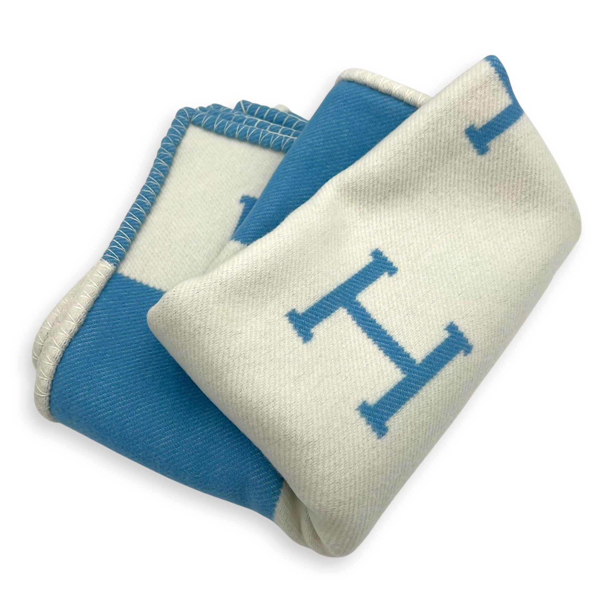 Hermès Kids Avalon Blue Blanket in Wool C2509-007895TT