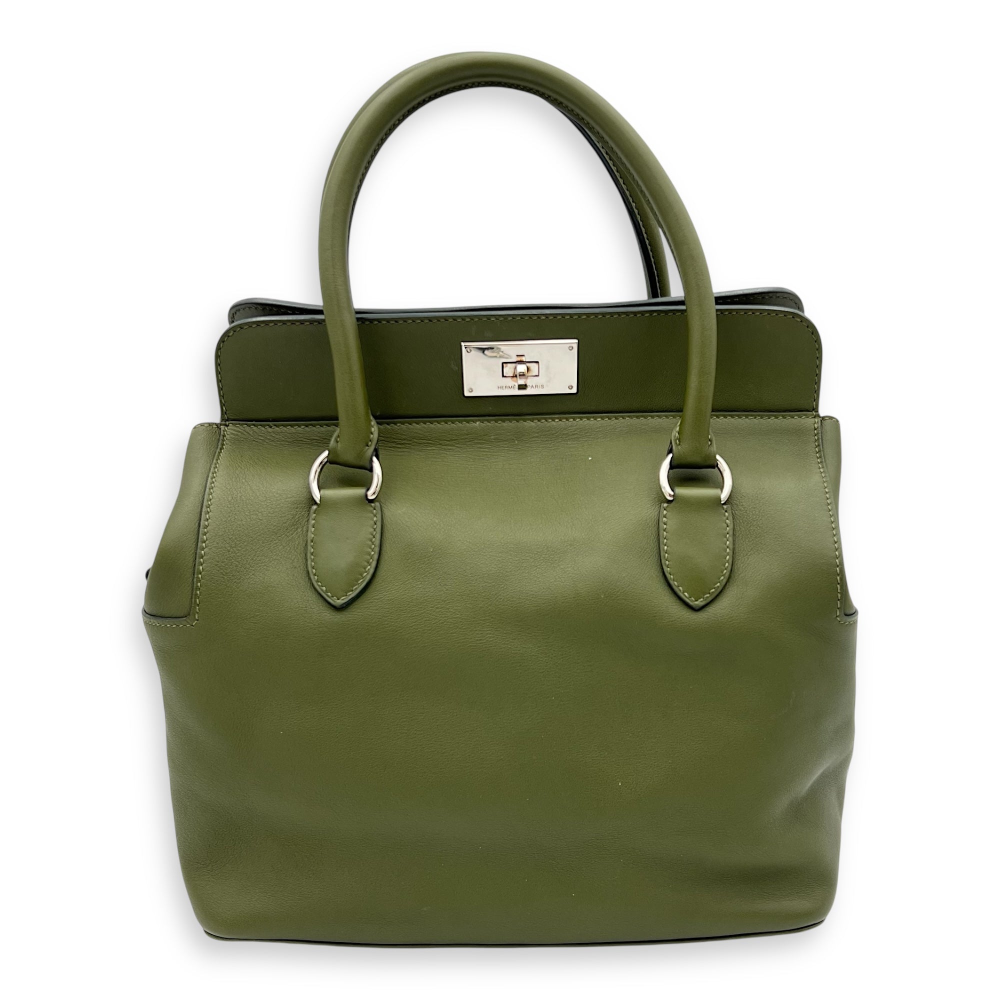 Hermès Toolbox 26 Vert Anglais Top Handle Bag in Swift, Palladium hardware S2509-007807AN