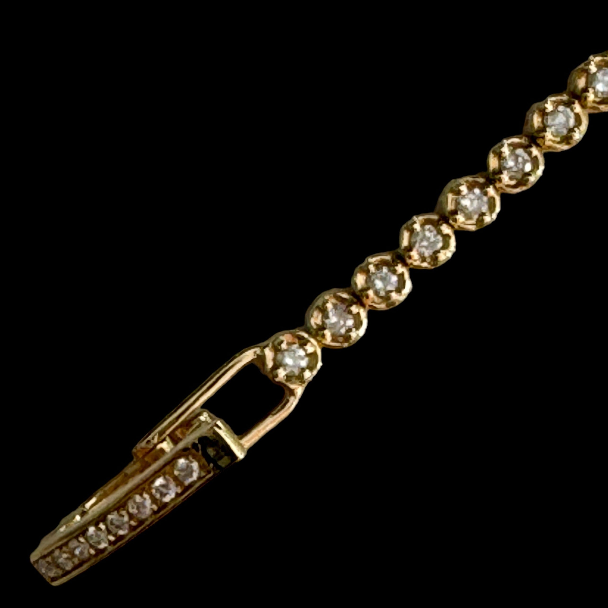 Natural Diamonds and 18K Yellow Gold Bracelet with Panther Head - sizes 18cm - 19cm