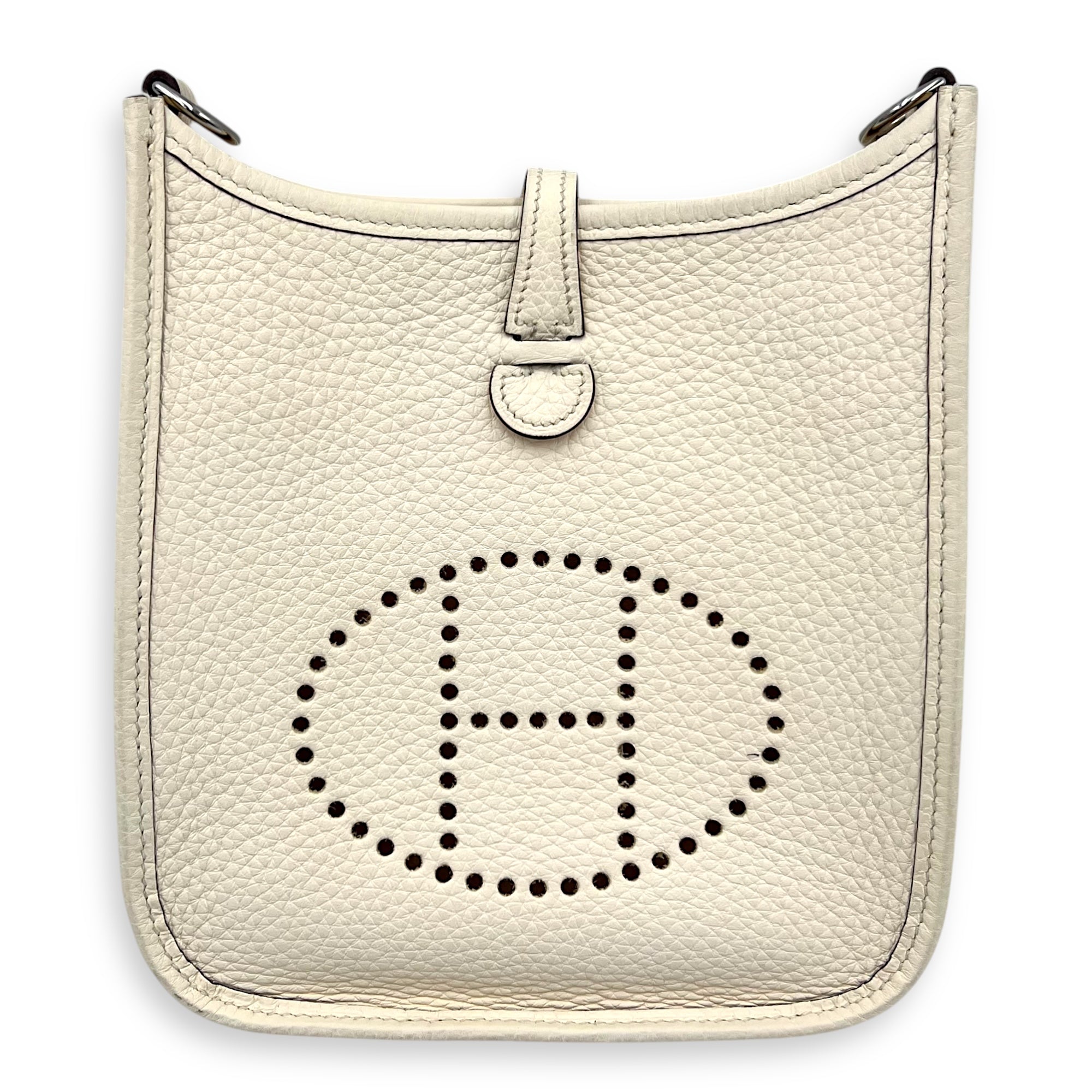 Hermès Evelyne TPM Nata Crossbody Bag in Clemence, Palladium hardware S2502-004659DT