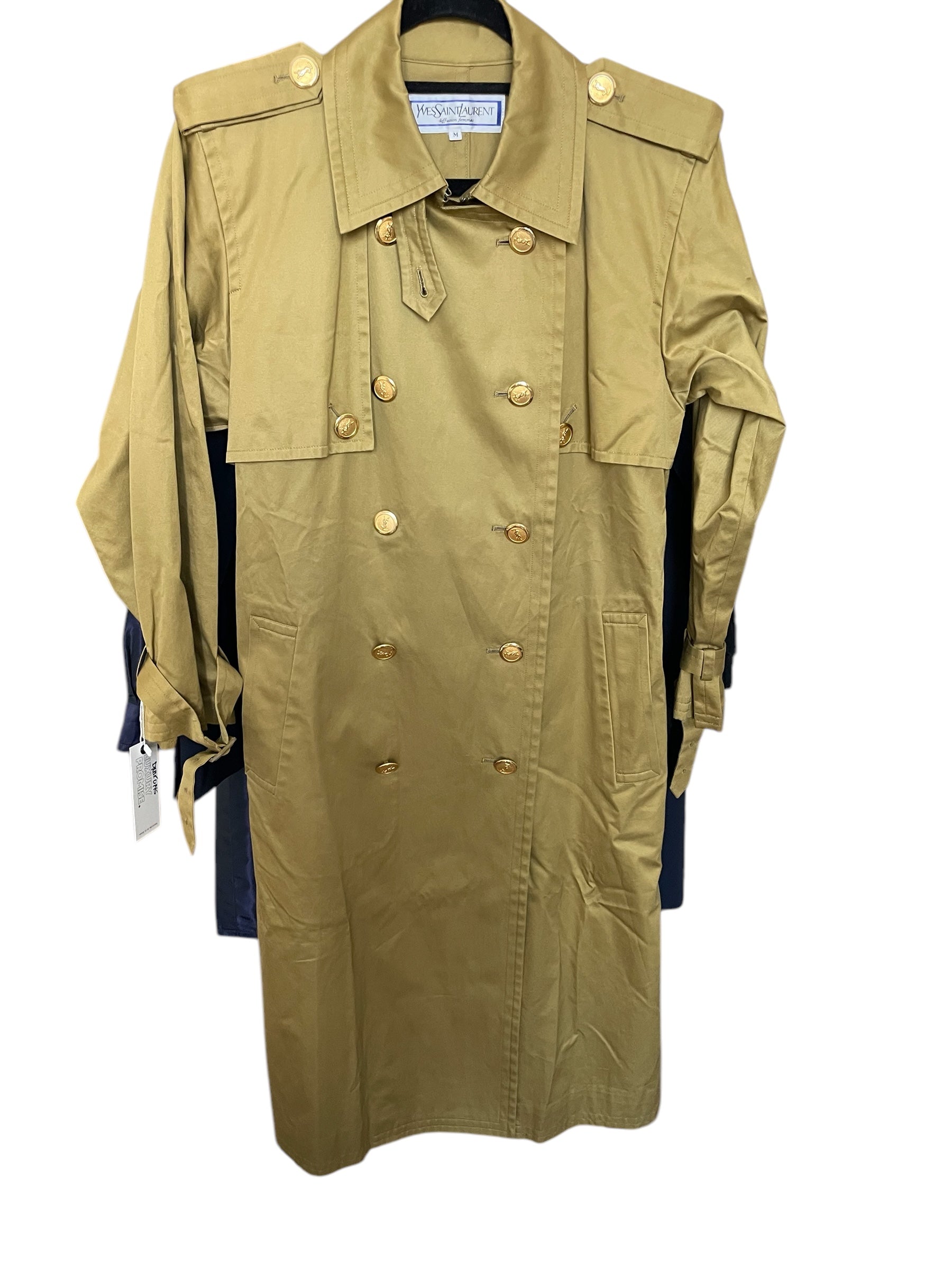 YSL Gold Buttons Trench Coat Khaki  DXBK0145