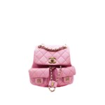 Chanel Small Duma Pockets Drawstring In Pink Caviar Leather Backpack GHW