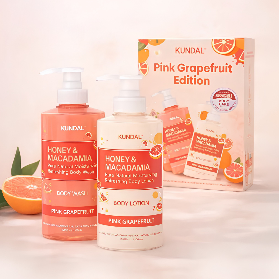 Pink Grapefruit Edition (Honey & Macadamia Body Wash 500 ml + Lotion 500 ml) (LP)
