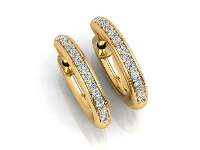 Diamond Huggie set in 18K Yellow Gold