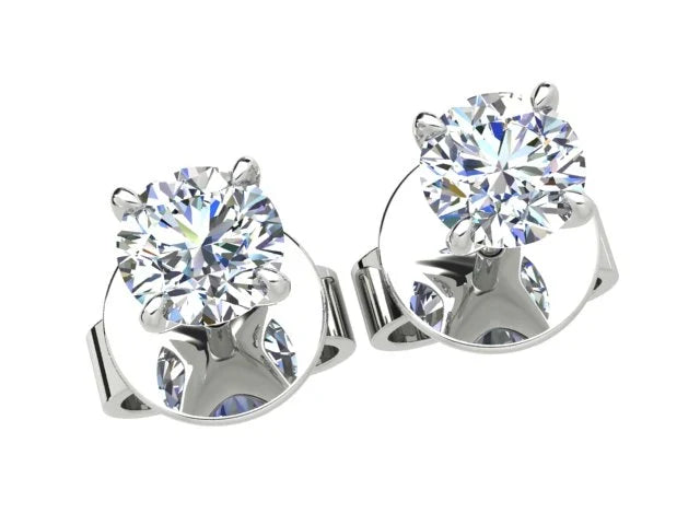 1.00ct Diamond Studs set in 18K White Gold