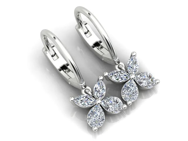 0.70ct Diamond Drop Earrings in 18K White Gold