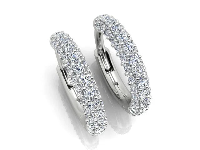Diamond Huggie set in 18K White Gold
