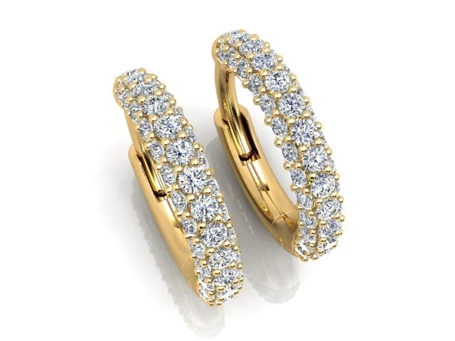 Diamond Huggie set in 18K Yellow Gold
