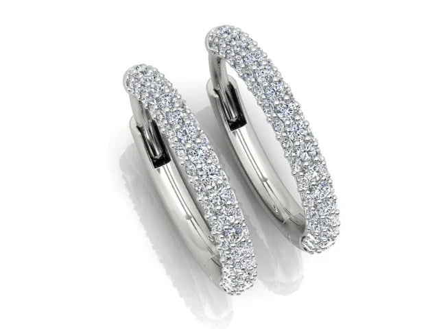 Diamond Huggie set in 18K White Gold