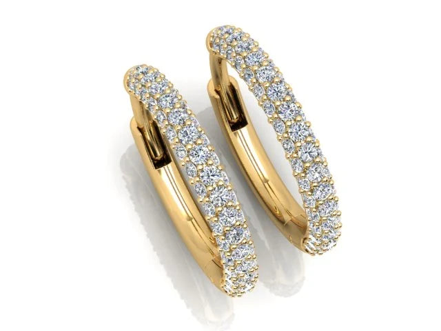 Diamond Huggie set in 18K Yellow Gold