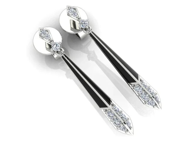Diamond Drop Earrings set in 18K White Gold