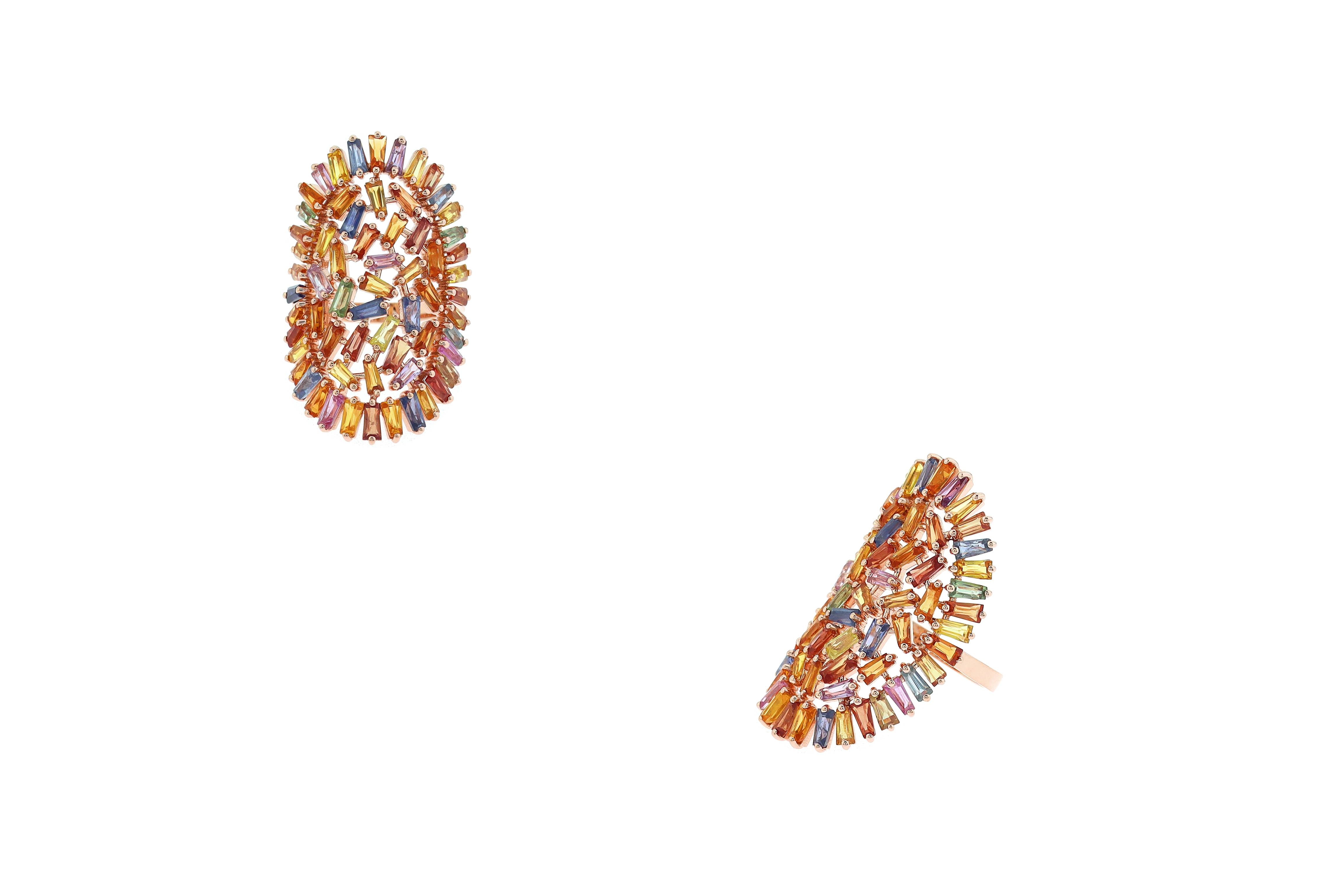 7.58 CTMULTI SAPPHIRE TAPPER (H) RING R4630