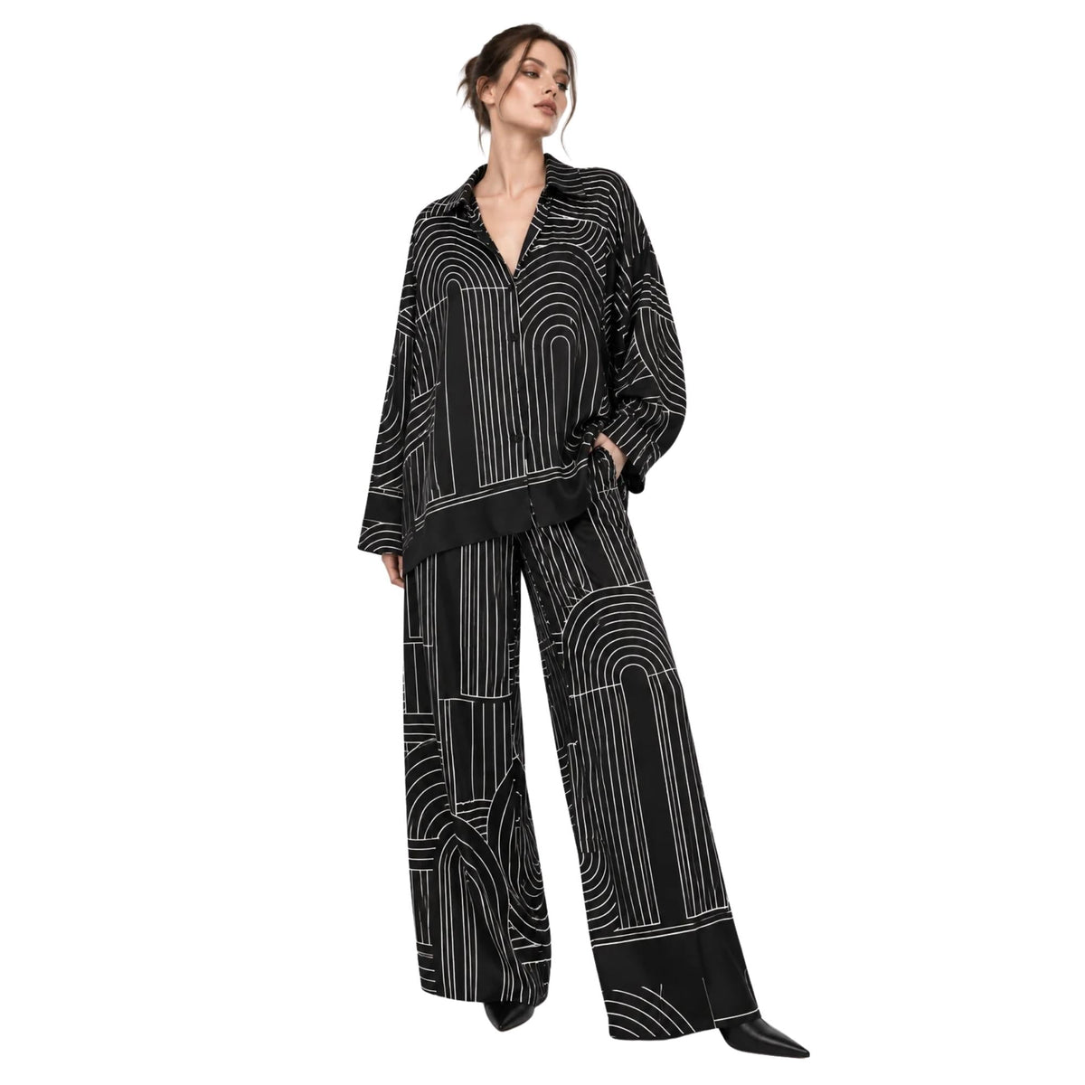 RETRO LINE PRINT CO-ORD SET زوج “VERA”