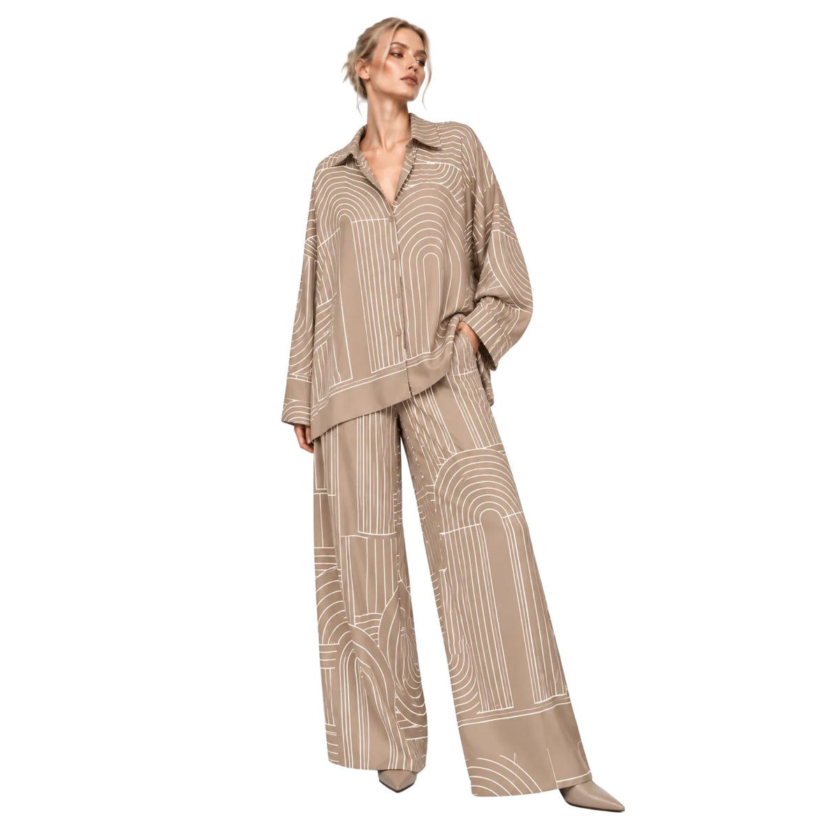 RETRO LINE PRINT CO-ORD SET زوج “VERA”
