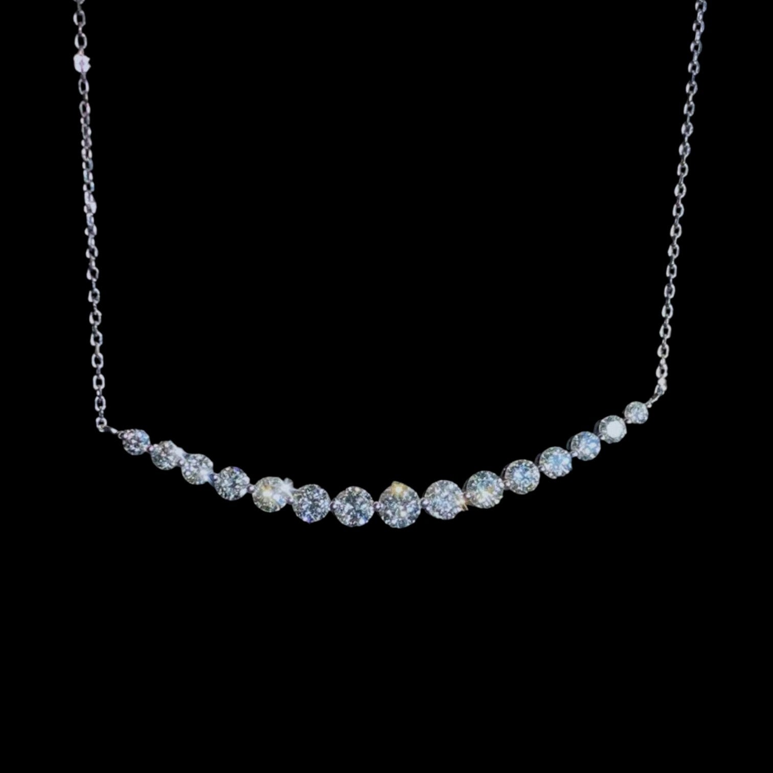 1.35ct White Diamond Smile Necklace set in 18K White Gold