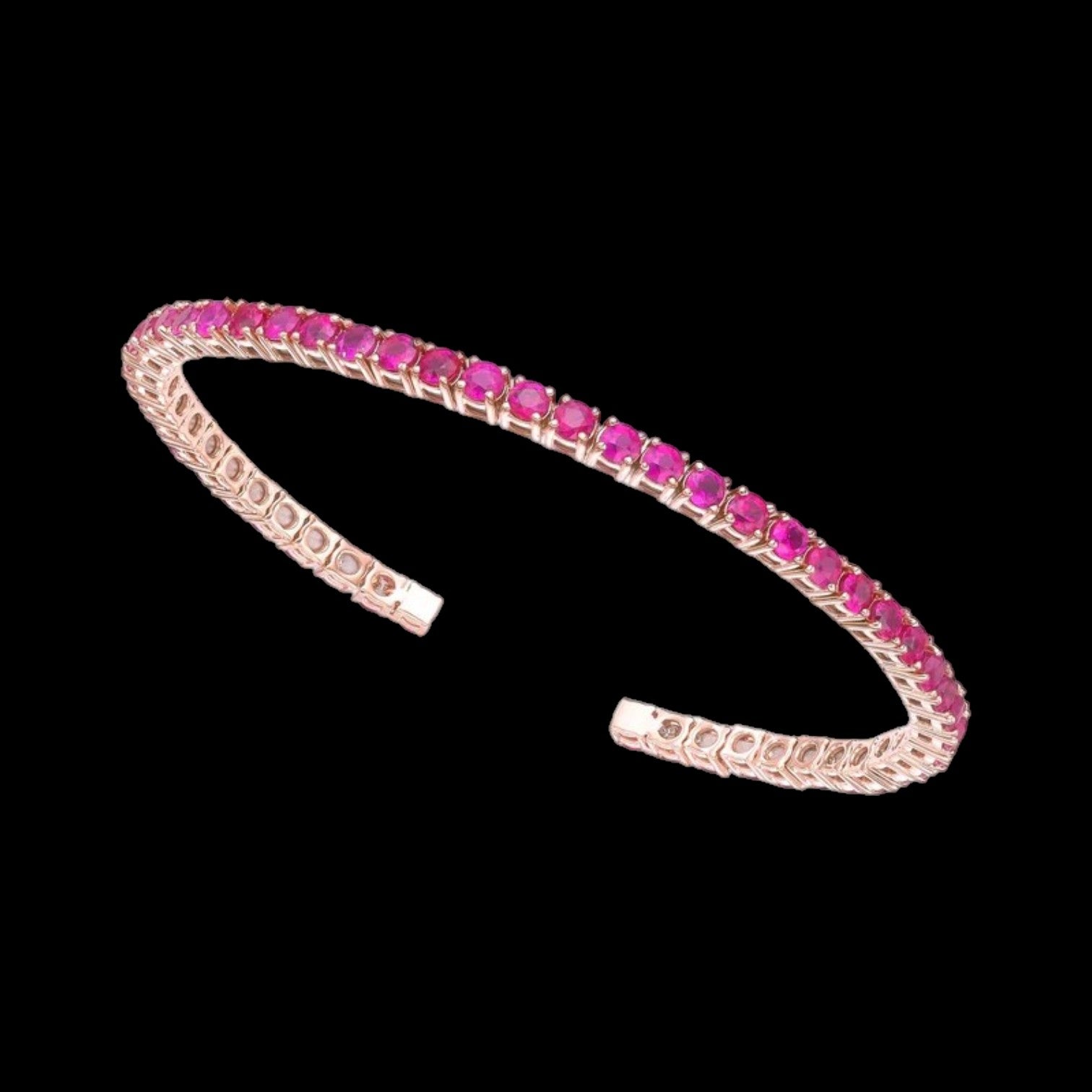 Burma "No Heat" 5.02ct Ruby Flexible Bangle Bracelet set in 18K Rose Gold