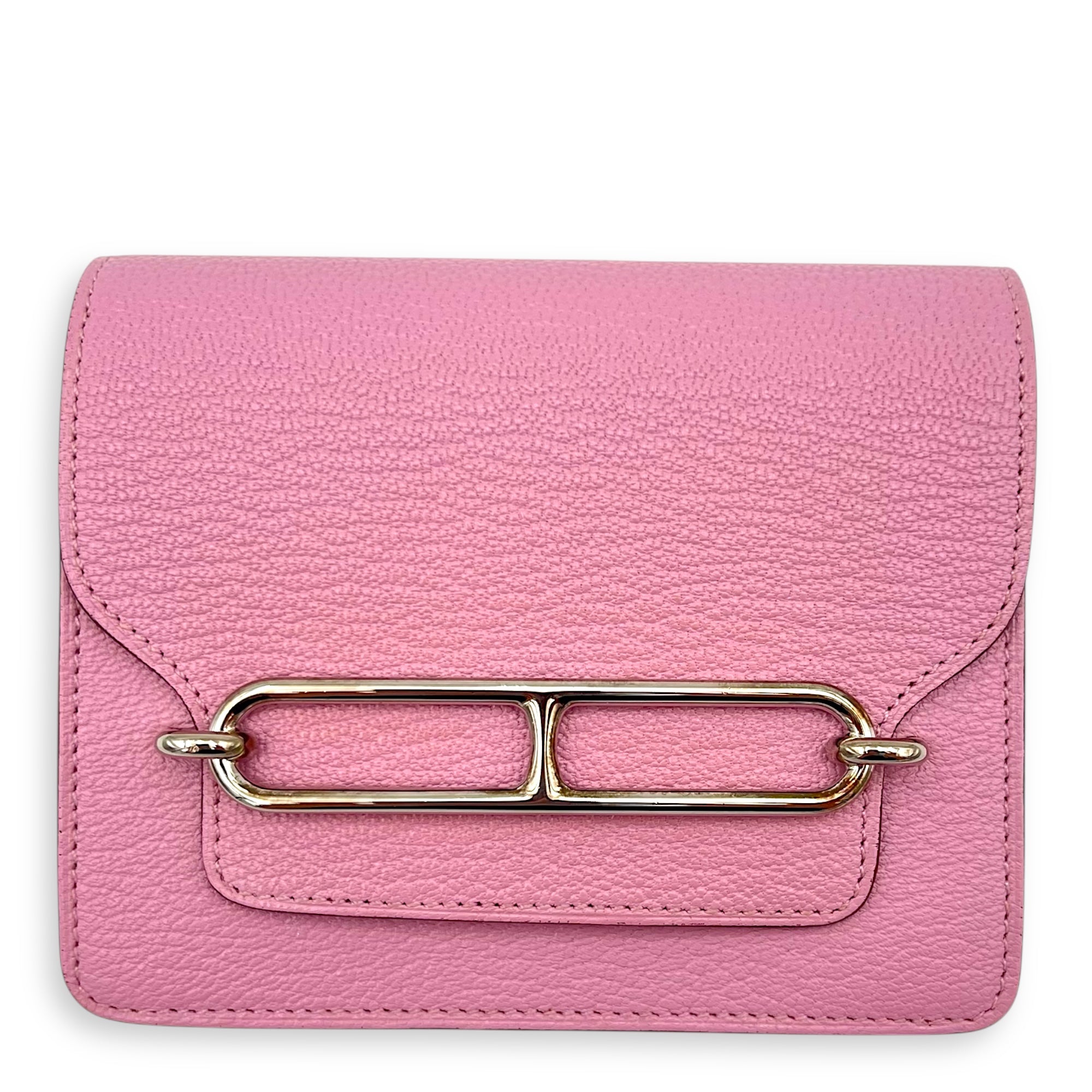 Hermès Roulis Slim  Pink in Chevre Leather, Palladium hardware S2509-007941DT