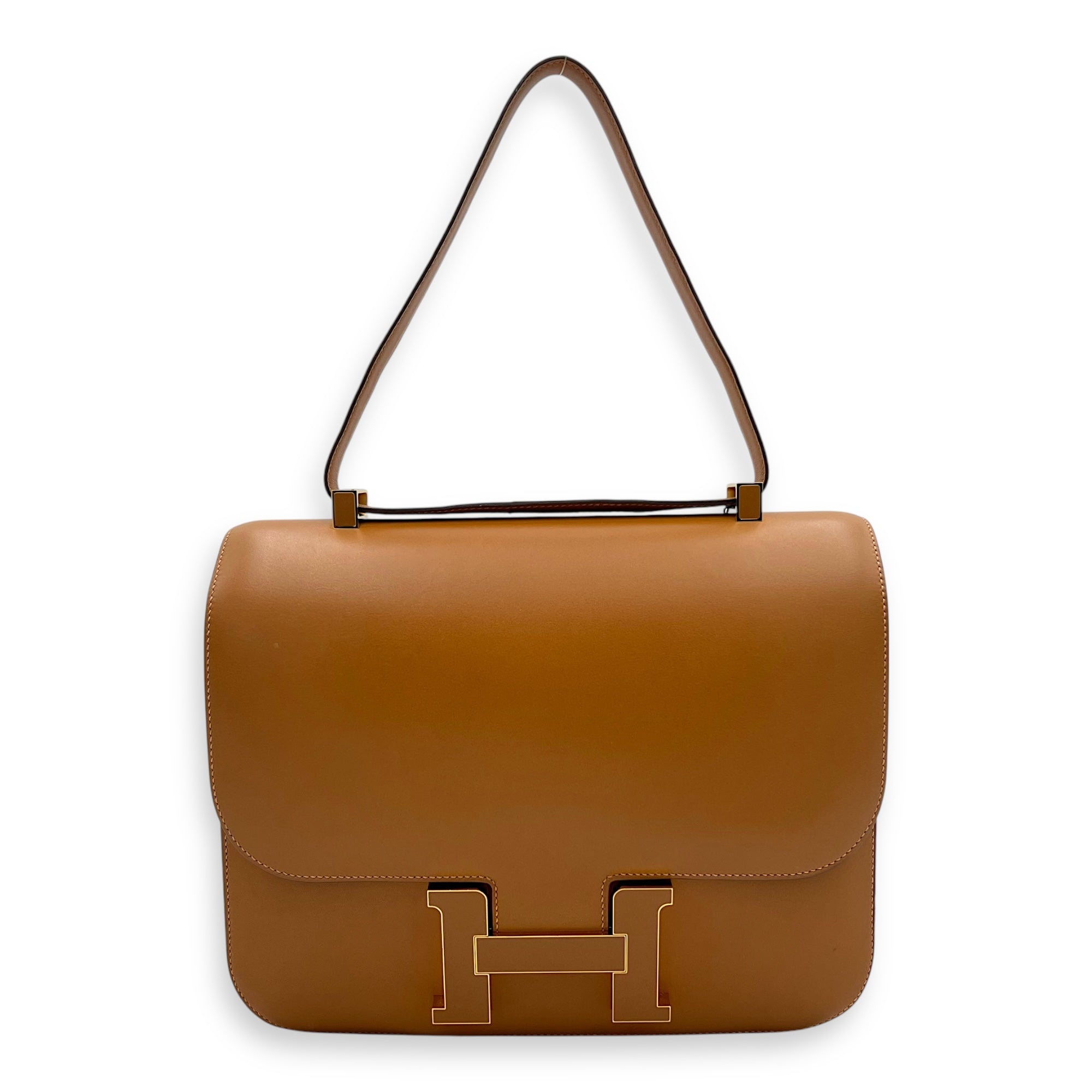 Hermès Constance Cartable 29 Naturel Sable Shoulder Bag in Veau Butler, Gold hardware S2509-007966AN