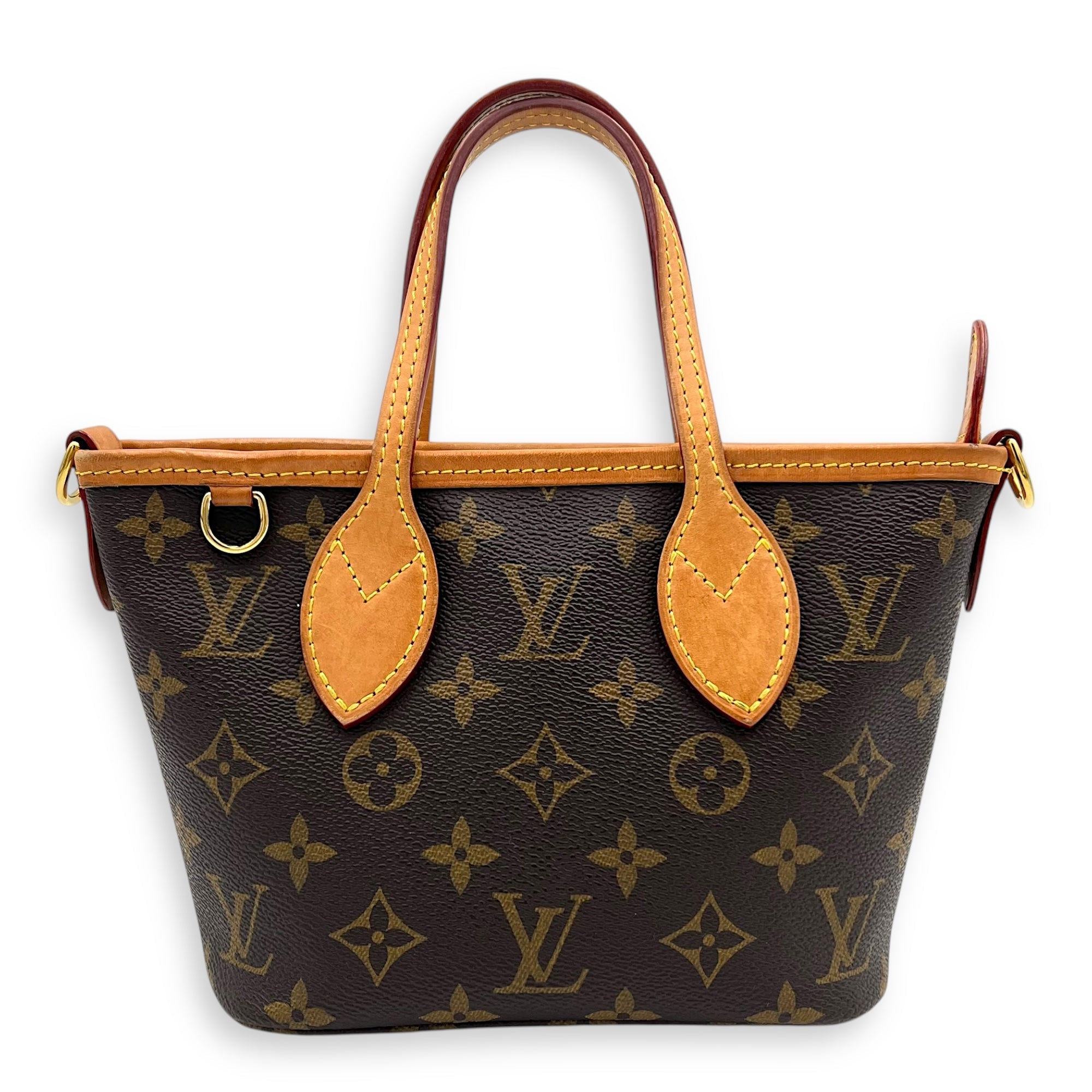 Louis Vuitton Neverfull Top Handle Bag BB Brown in Monogram Coated Canvas, Gold hardware S2510-008369AN