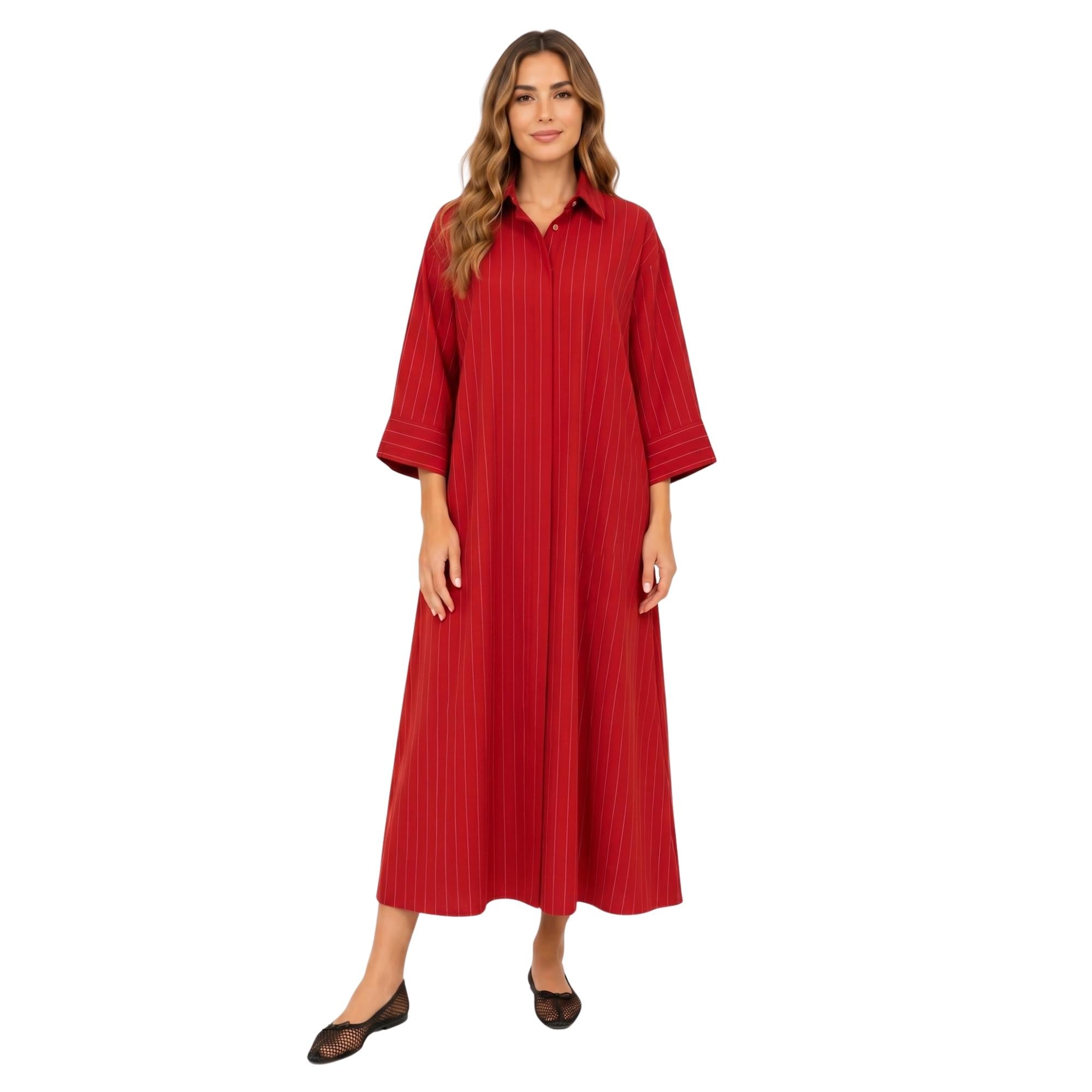 STRIPED CLASSIC SHIRT DRESS (فستان) “SELENE”