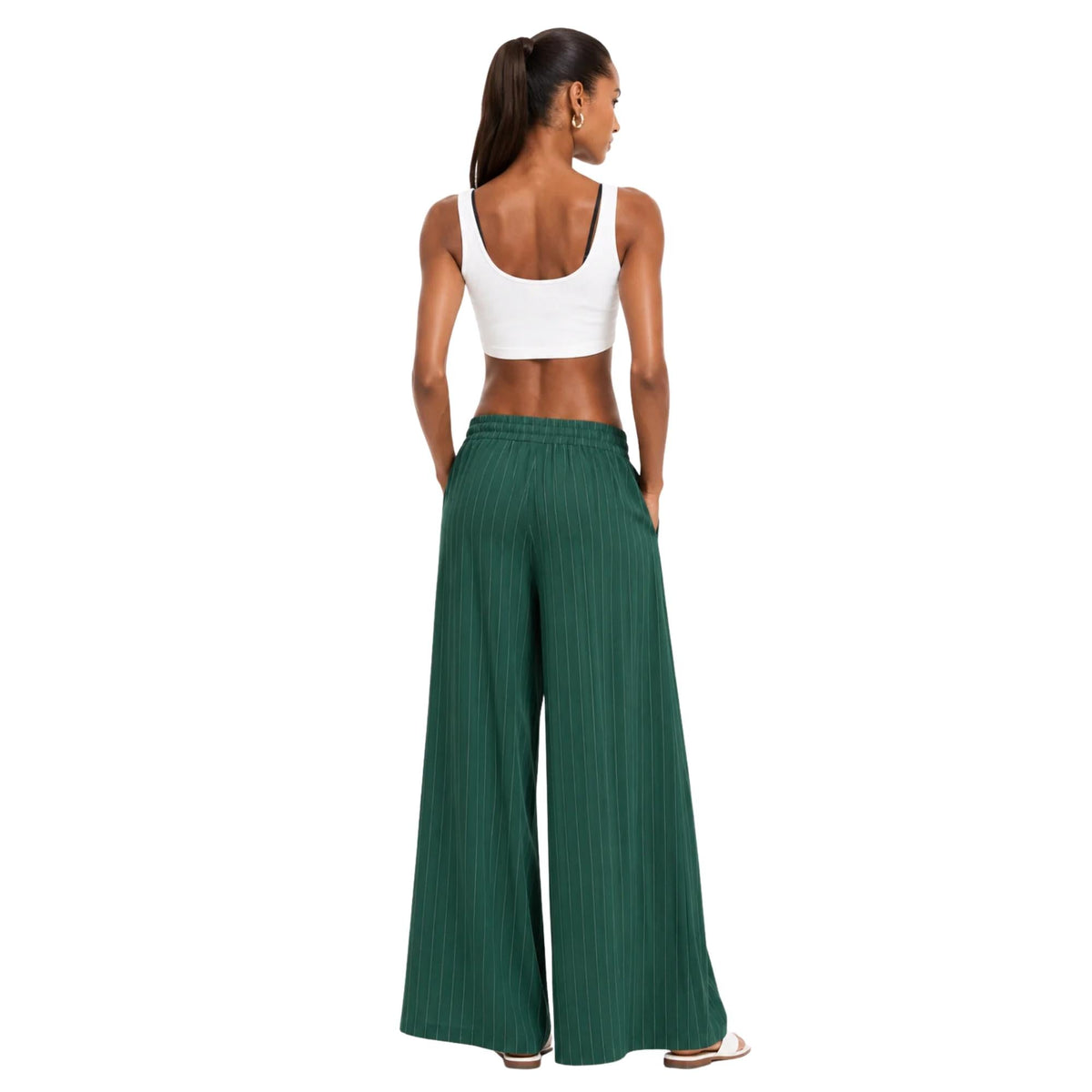 STRIPED FRONT PLEATED PALAZZO TROUSERS بنطلون “KAMELIA”