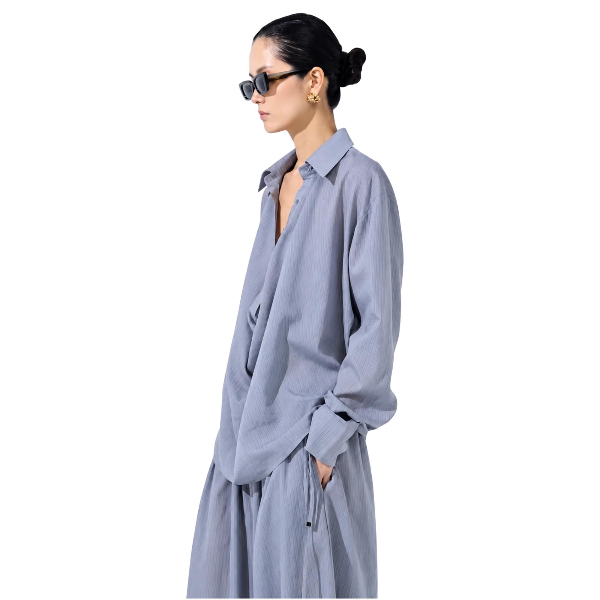 STRIPED TWO-PIECE FLOW SET تعيين (SHIRT & PANTS) “CHEONGGYECHEON”