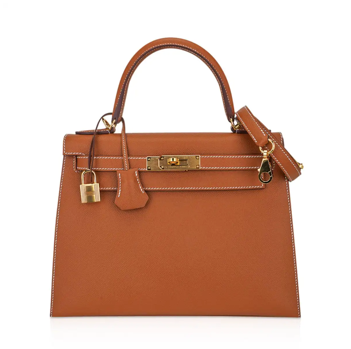 **Hermes Kelly 28 Sellier Gold Epsom GHW #U SKCB-124650