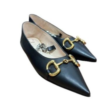 8. Gucci Leather Black Leather Ballet Flats - 38.5