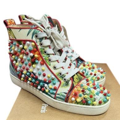 9. Christian Louboutin Louis Orlato Woman Toile Hawai, Multi, Canvas Shoes - 38.5