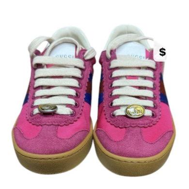 2. Gucci Multicolour Suede & Fabric Furbe Sneakers - 35.5