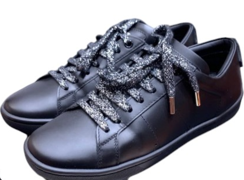 1. Saint Laurent Leather Low Top Black Sneakers - 35.5