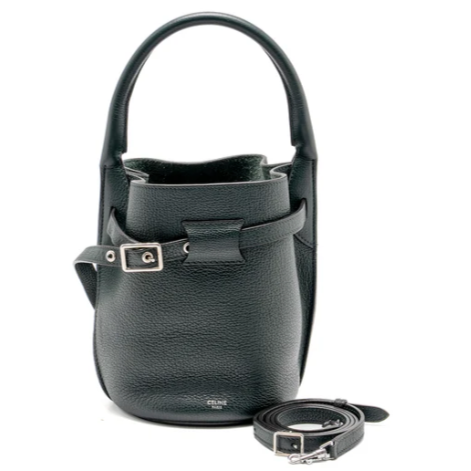 Celine Nano Bucket Big Bag Grained Calfskin Dark Green SHW