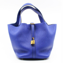 63. Hermes Picotin 22cm Blue Electric Ghw A Stamp