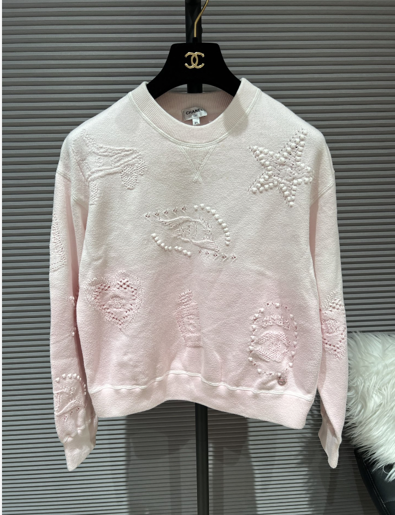 CHANEL 24C PINK CARDIGAN 34 SIZE FT101479