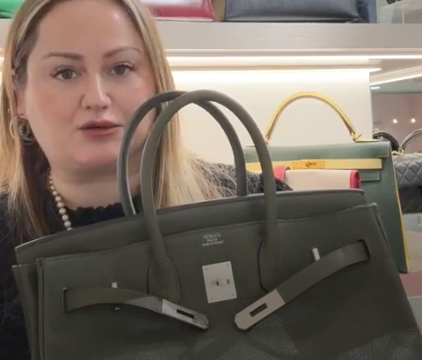 Hermes Birkin 35 Vert Olive Clemence PHW #K (Y2007) SKCH4099