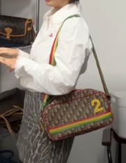 DIOR PVC×Canvas Multi SV Base Cracked Rasta Trotter Shoulder Bag B1007SFUYH