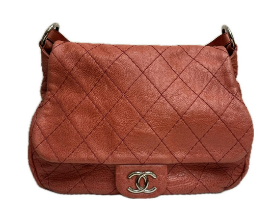 Chanel On The Road Flap Bag in Red Calfskin