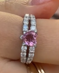 Pt900 Pink Turmarin Ring D0.70 7.1g Medium Mirror J1126E5D8D