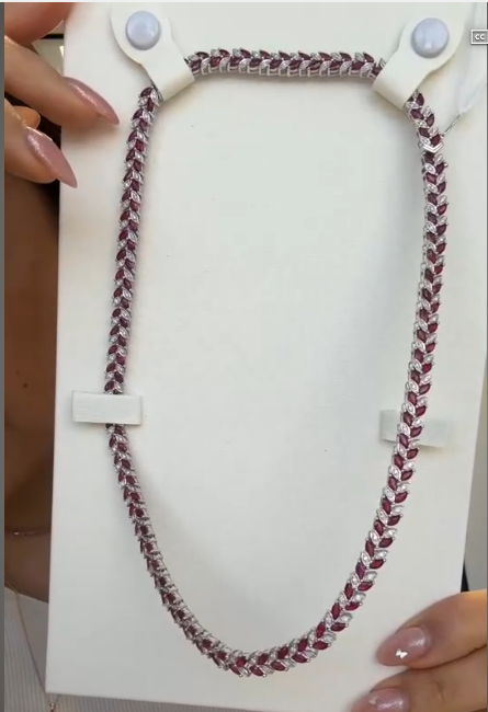 K18WG Ruby Necklace R15.85 D1.00 31.5g J1126H87VE