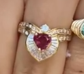 K18 Ruby Ring R0.79 D0.55 4.9g J1114TYUFM