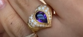 K18 Amethyst Ring AM1.00 D0.32 6.7g J1126UZND8