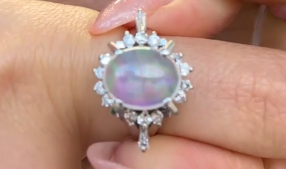 Pt850 Opal Ring 1.86 D0.42 7.0g J0918N8WXG