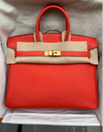 Hermes Birkin 25 Feu GHW Z togo  ALTC0482