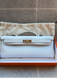 Hermes Kelly Cut Blue Pale PHW Z Swift ALTC0479