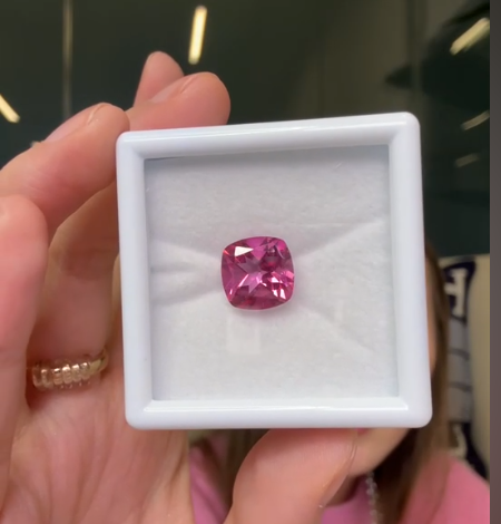 5.27ct Hot Pink Topaz Cushion DXBCS2239