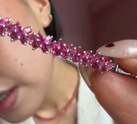 SEN BY SANDY HOT PINK SPINEL BRACELET WG AVCHK386