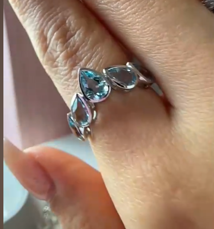 SEN BY SANDY AQUAMARINE CROWN RING AVCHK398